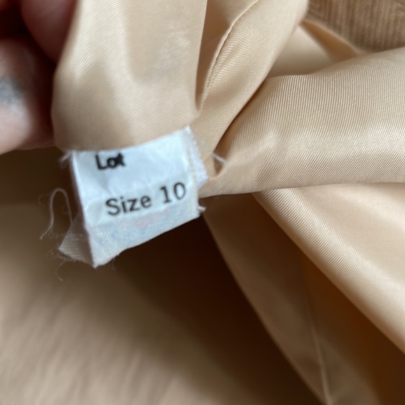 Camel color lightweight trench longline coat duster Vintage Union Made in USA - Picture 16 of 17